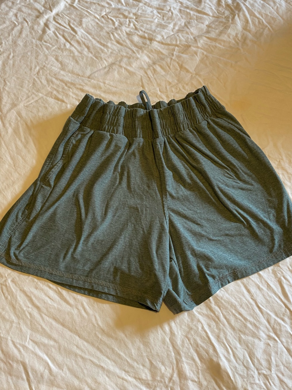 Athletic Works Olive Green Butter Core Shorts with Drawstring Waist